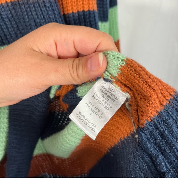 Andree By Unit Boutique Longline Tunic Length Striped Knit Sweater Small S - Picture 3 of 4